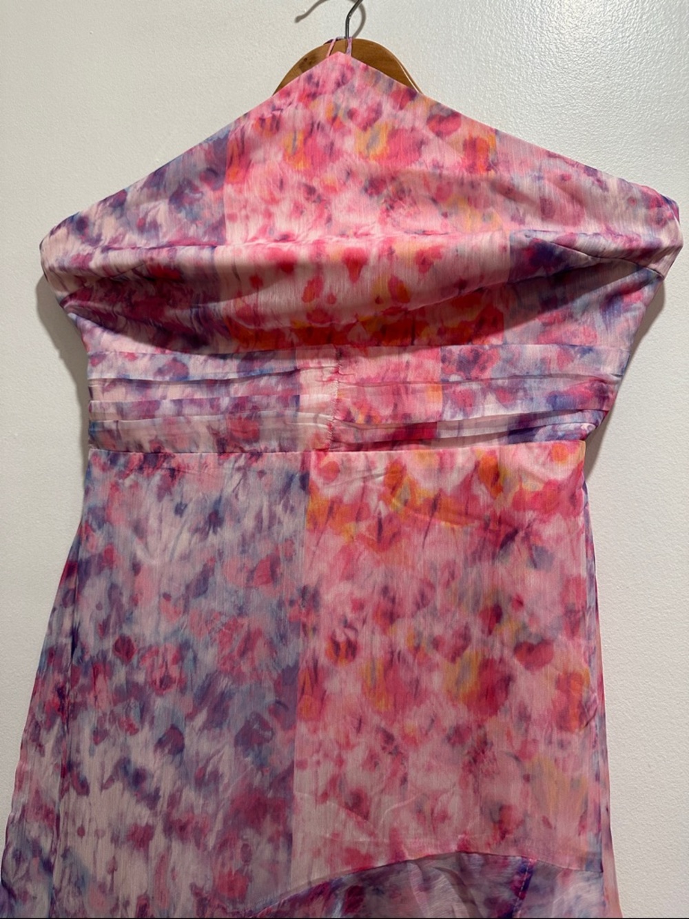 REVOLVE x Amanda Uprichard Carlina Dress in Cotton Candy floral strapless - Picture 4 of 10